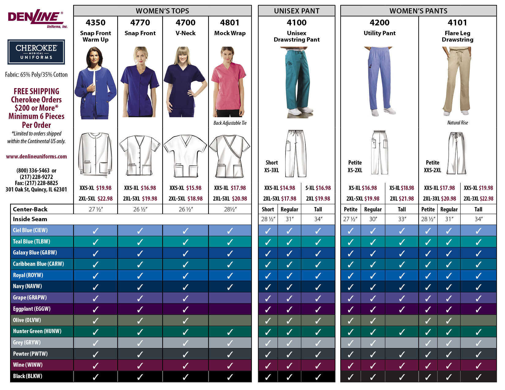 Cherokee Dental Scrubs DenLine Uniforms InfoCenter for Dental